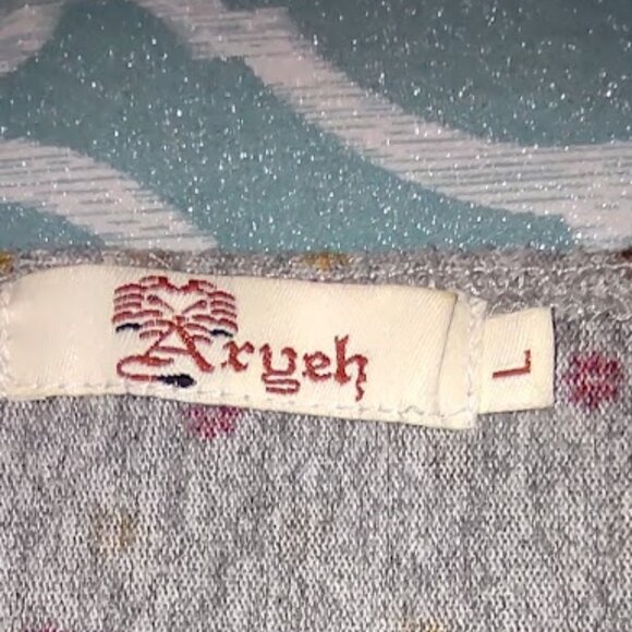 ARYEH KNIT BOHO VINTAGE HIPPIE PEASANT DRESS FESTIVE HOLIDAY SCOOP NECK, SIZE L - Picture 11 of 16